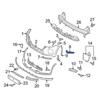 Hyundai OE - Front Left Lower Bumper Cover Support Rail