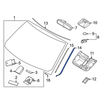 Hyundai OE - Front Left Windshield Molding