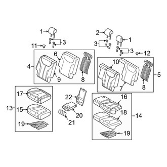 Hyundai OE - Seats & Tracks - Second Row Seats (8 Passenger, Cushions & Pads)