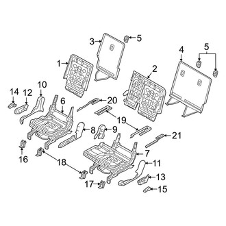 Hyundai OE - Seats & Tracks - Second Row Seats (8 Passenger, Frames & Shields)