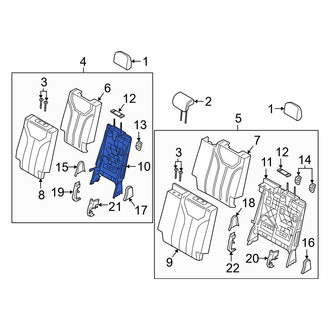 Hyundai OE - Rear Right Seat Back Frame