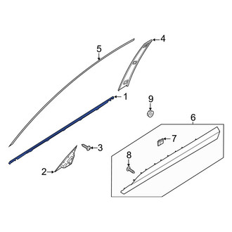 Hyundai OE - Front Right Door Belt Molding