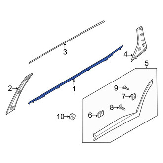 Hyundai OE - Rear Right Door Belt Molding
