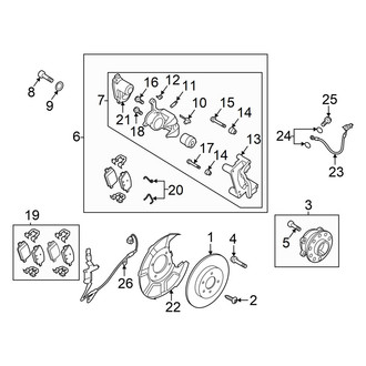 Hyundai OE - Rear Suspension - Brake Components (FWD)