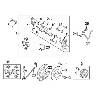 Hyundai OE - Rear Suspension - Brake Components (AWD)