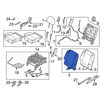 Hyundai OE - Center Right Seat Back Cushion Cover
