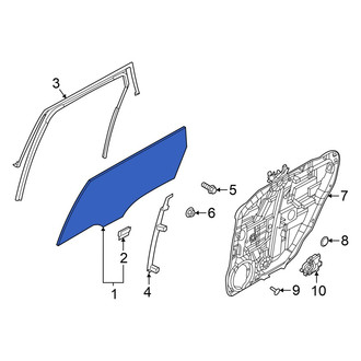 Hyundai OE - Rear Left Door Glass