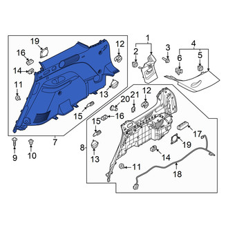 Hyundai OE - Rear Right Interior Quarter Panel Trim Panel