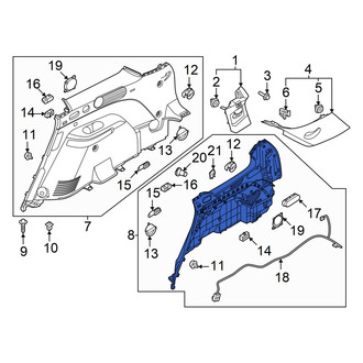 Hyundai OE - Rear Left Interior Quarter Panel Trim Panel