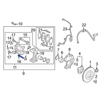 Hyundai OE - Rear Upper Disc Brake Caliper Pin