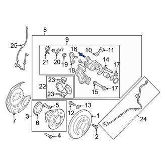 Hyundai OE - Rear Lower Disc Brake Caliper Anchor Plate Bolt