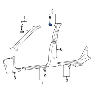 Hyundai OE - Upper Body B-Pillar Trim Panel Clip