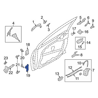 Hyundai OE - Rear Left Upper Door Hinge