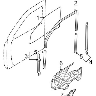 Hyundai OE - Front Door - Glass & Hardware (Base / GLS / LX)