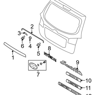 Hyundai OE - Lift Gate - Exterior Trim