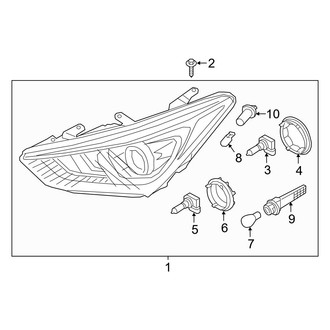 Hyundai OE - Front Lamps - Headlamp Components (W/O Xenon), (Base / 2.0T / 2.0T Ultimate)