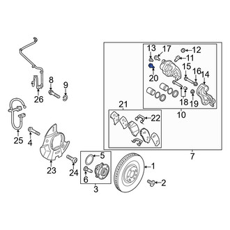 Hyundai OE - Rear Lower Disc Brake Caliper Anchor Plate Bolt