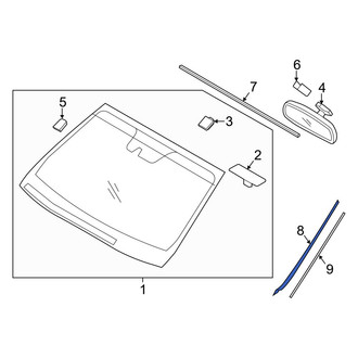 Hyundai OE - Front Left Windshield Molding