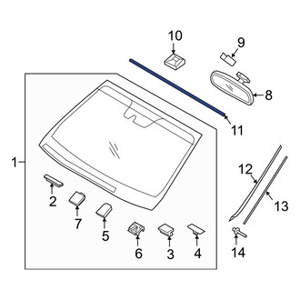 Hyundai OE - Front Upper Windshield Molding