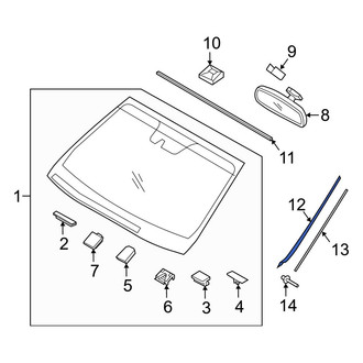 Hyundai OE - Front Left Windshield Molding