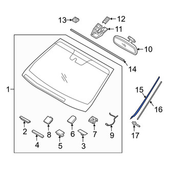 Hyundai OE - Front Right Windshield Molding