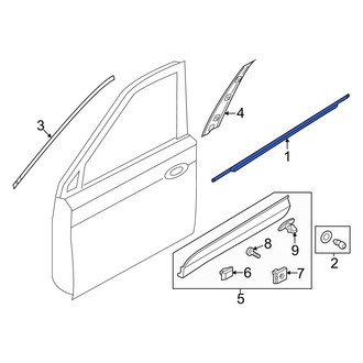 Hyundai OE - Front Right Door Belt Molding