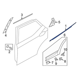 Hyundai OE - Rear Right Door Belt Molding