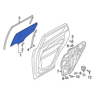 Hyundai OE - Rear Left Door Glass