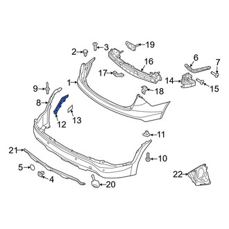 Hyundai OE - Rear Right Lower Bumper Cover Support Rail