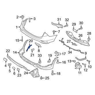 Hyundai OE - Rear Left Lower Bumper Cover Support Rail