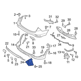 Hyundai OE - Rear Left Bumper Splash Shield