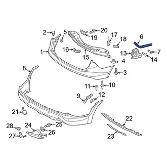 Hyundai OE - Rear Right Upper Bumper Cover Support Rail