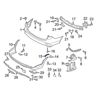 Hyundai OE - Rear Left Lower Bumper Cover Support Rail