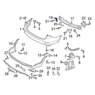 Hyundai OE - Center Bumper Impact Bar Bracket