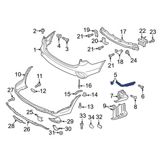 Hyundai OE - Rear Right Upper Bumper Cover Support Rail