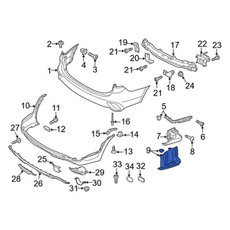 Hyundai OE - Rear Left Bumper Splash Shield
