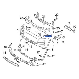 Hyundai OE - Front Right Upper Bumper Cover Support Rail