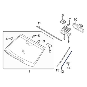 Hyundai OE - Front Left Windshield Molding