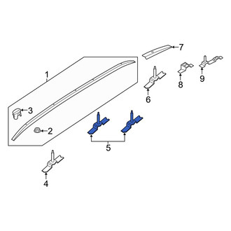 Hyundai OE - Center Right Roof Luggage Carrier Side Rail Bracket