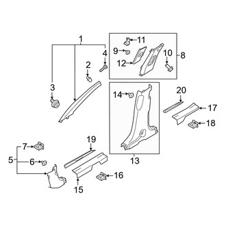 Hyundai OE - Pillars, Rocker & Floor - Interior Trim (Limited / SE / SEL)