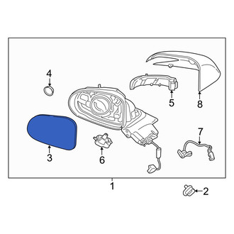 Hyundai OE - Front Right Door Mirror Glass