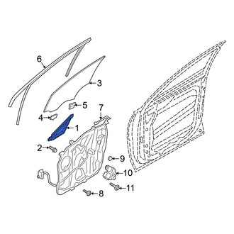 Hyundai OE - Front Left Vent Window Assembly