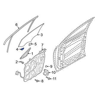 Hyundai OE - Front Door Glass Attaching Clips