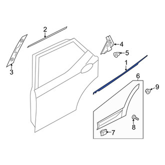 Hyundai OE - Rear Left Door Belt Molding
