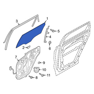 Hyundai OE - Front Left Door Glass