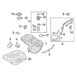Hyundai OE - Fuel System Components (Hybrid Blue / Hybrid Limited / Hybrid SEL Premium)