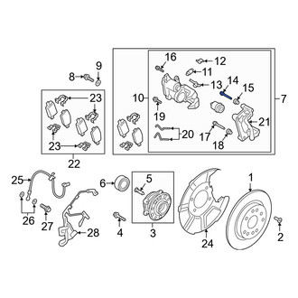 Hyundai OE - Rear Upper Disc Brake Caliper Pin