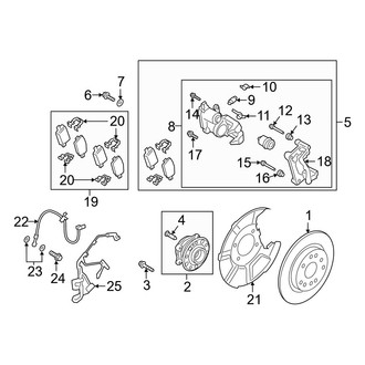 Hyundai OE - Rear Suspension - Brake Components (Calligraphy / Limited / SE / SEL / XRT AWD)