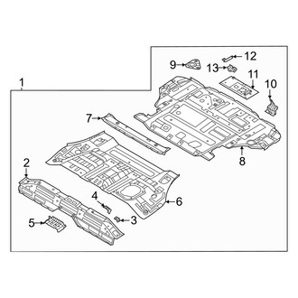 Hyundai OE - Rear Body & Floor - Floor (Hybrid Blue / Hybrid Limited / Hybrid SEL Premium / Plug-In Hybrid Limited / Plug-In Hybrid SEL Convenience)