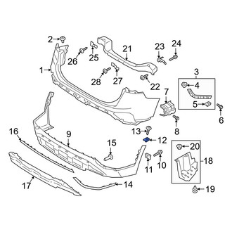 Hyundai OE - Right Lower Bumper Cover Bracket